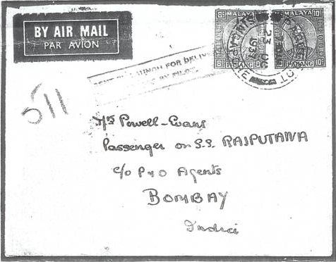 1937 cover from Pehang bearing the Pilot mark