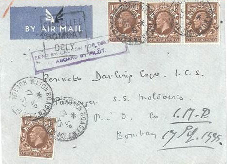 1935 cover from England bearing the Pilot mark