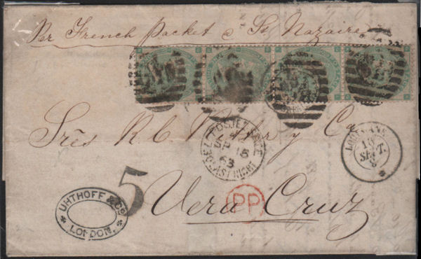 London to Veracruz by French Packet Louisiane in 1863